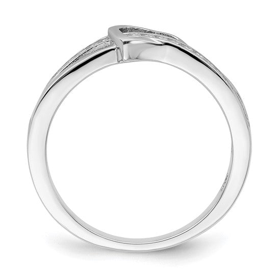 Brilliant Embers Sterling Silver Rhodium-plated 20 Stone Micro Pavé CZ Heart Ring STYLE: QMP1094