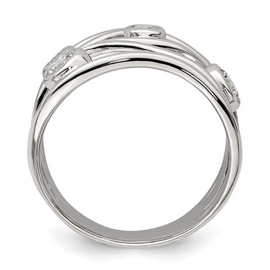 Sterling Silver Fancy CZ Ring Sizes STYLE: QR7106