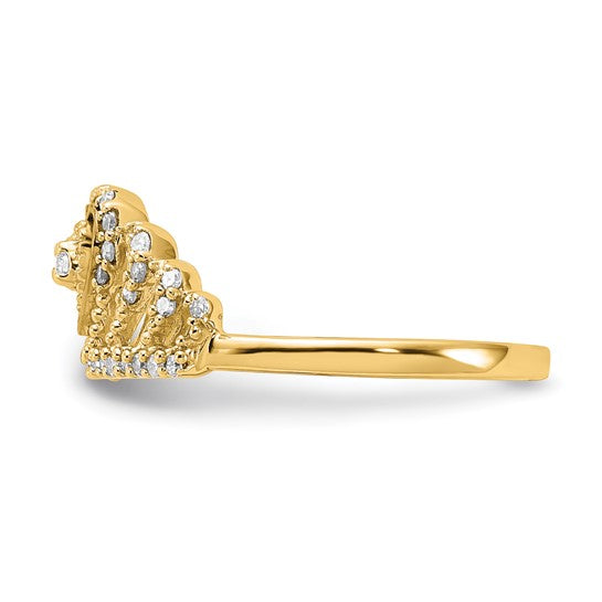 14kt Diamond heart crown ring RLD3751-4YABS43