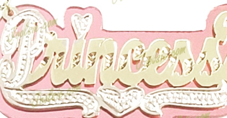 PERSONALIZED 14K GOLD NAME PLATE WITH MIRROR COLOR BACKGROUND