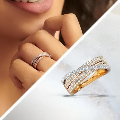 Trio Overlap Diamond Ring