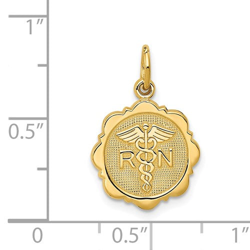 14k RN Registered Nurse Disc Charm STYLE: C1784