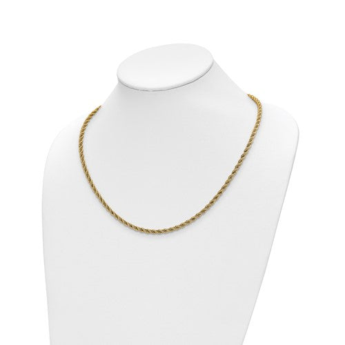 Leslie's 14K Two-tone Polished Textured Rope Necklace STYLE: LF1576-18