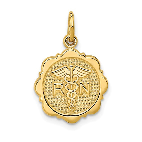 14k RN Registered Nurse Disc Charm STYLE: C1784