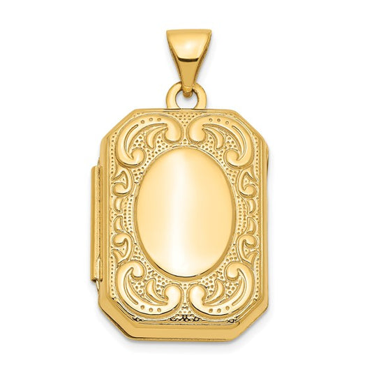 14k Yellow Gold Fancy Rectangle locket- STYLE: XL92