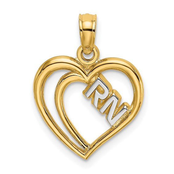 14k with Rhodium RN Inside Double Hearts Charm STYLE: K9137