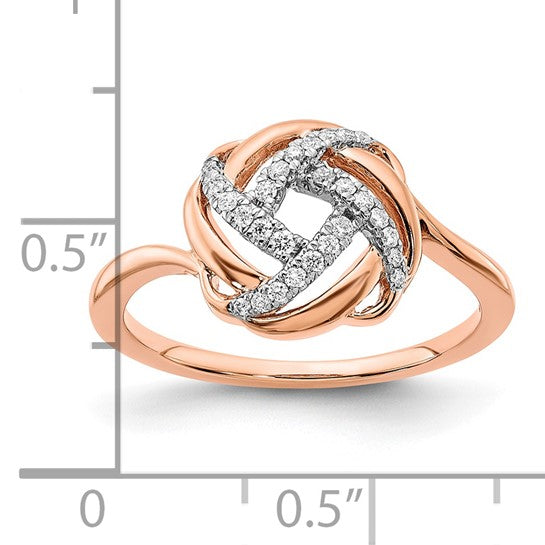 14k Rose Gold Polished Diamond Love Knot Ring STYLE: RM6889-012-RA