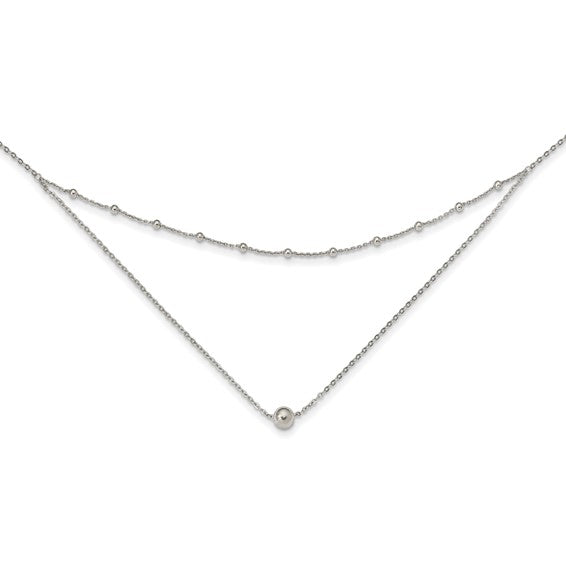 Sterling Silver Polished Beaded with 4 in ext Choker STYLE: QG5571-12