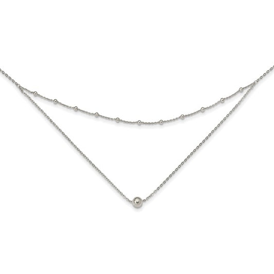 Sterling Silver Polished Beaded with 4 in ext Choker STYLE: QG5571-12