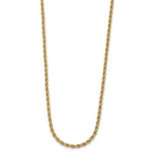 Leslie's 14K Two-tone Polished Textured Rope Necklace STYLE: LF1576-18