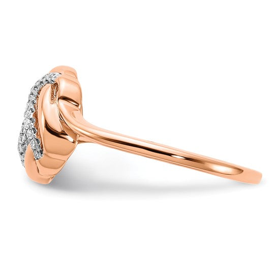 14k Rose Gold Polished Diamond Love Knot Ring STYLE: RM6889-012-RA