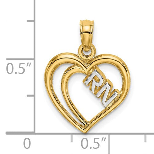 14k with Rhodium RN Inside Double Hearts Charm STYLE: K9137