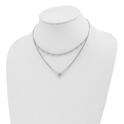 Sterling Silver Polished Beaded with 4 in ext Choker STYLE: QG5571-12