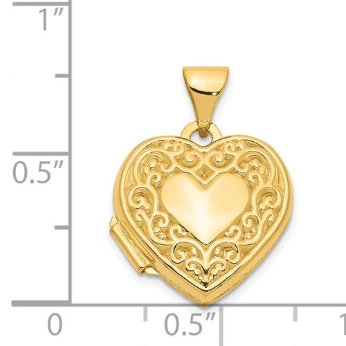 14k Scroll Heart Locket Necklace STYLE: XL131/5RY-18