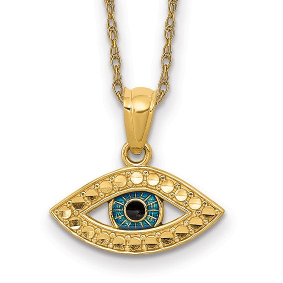 14K Enameled Eye Pendant Necklace STYLE: YC898/6RY-18