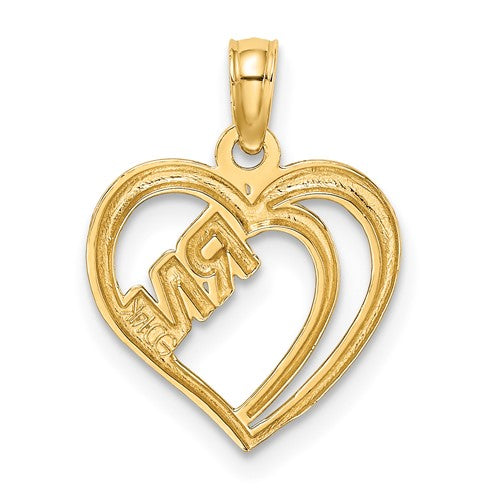 14k with Rhodium RN Inside Double Hearts Charm STYLE: K9137