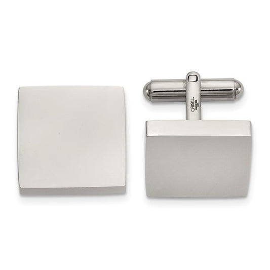 Stainless Steel Polished Square Cuff Links Src399