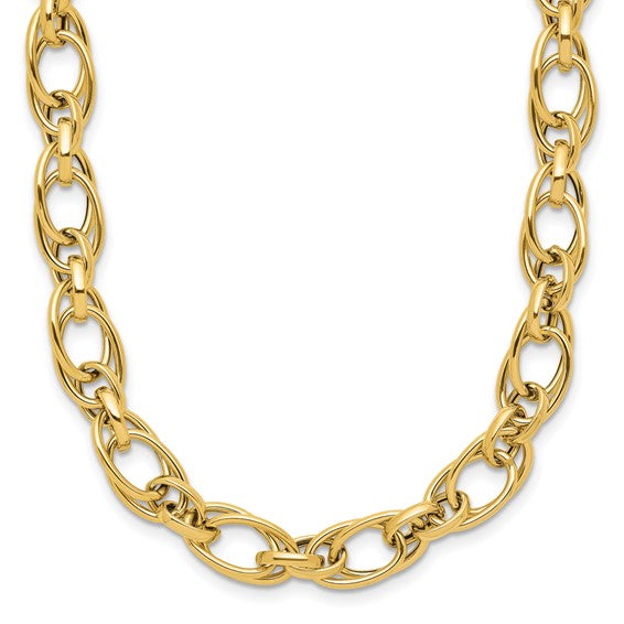 Leslie's 14K Polished Fancy Oval Link Necklace STYLE: LF1834-18