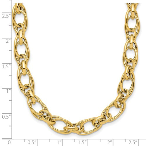 Leslie's 14K Polished Fancy Oval Link Necklace STYLE: LF1834-18