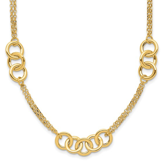 Leslie's 14K Polished 2-strand with Circles Necklace STYLE: LF1833-17