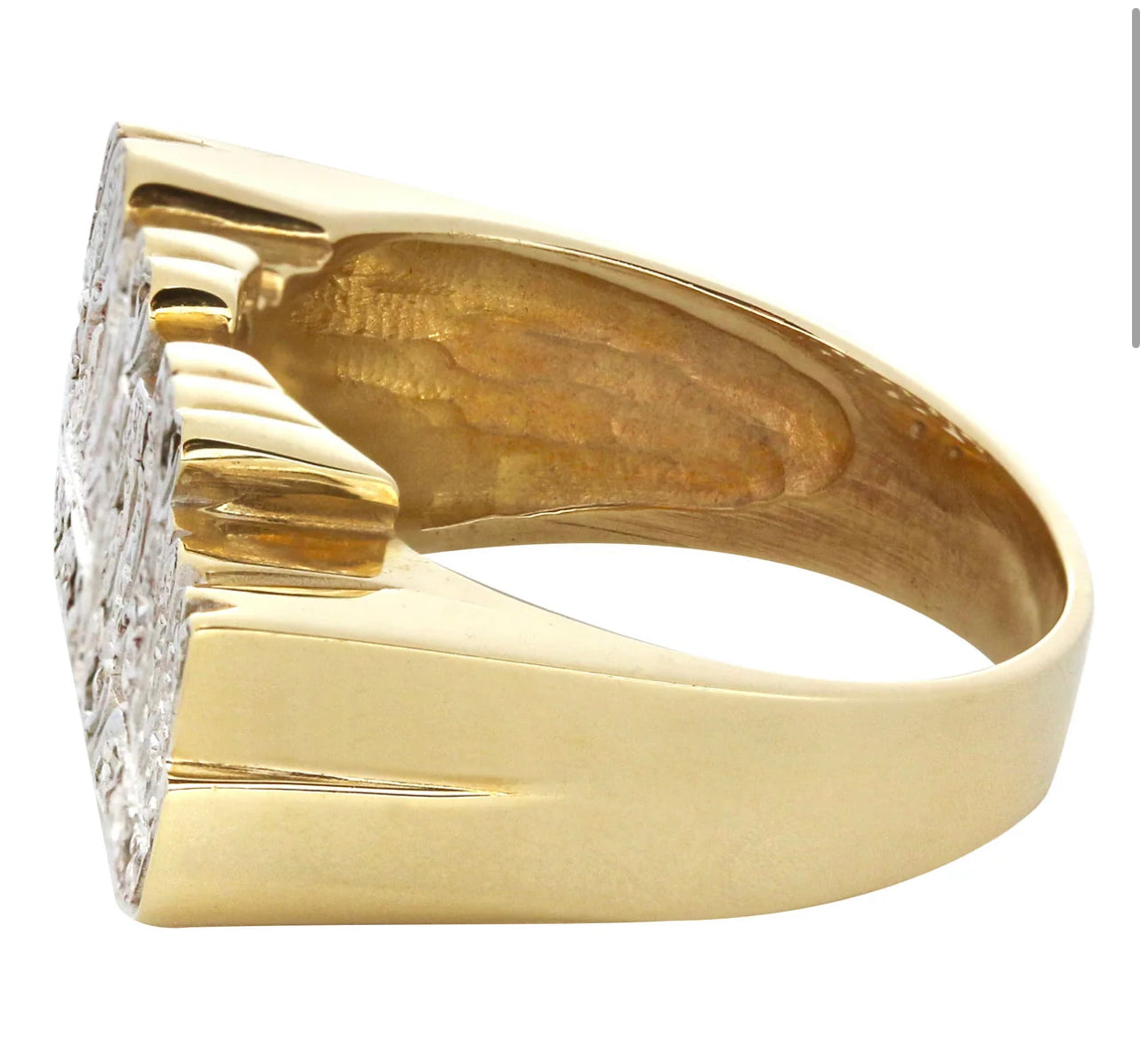 14K Diamond Two Tone Gold Name Ring