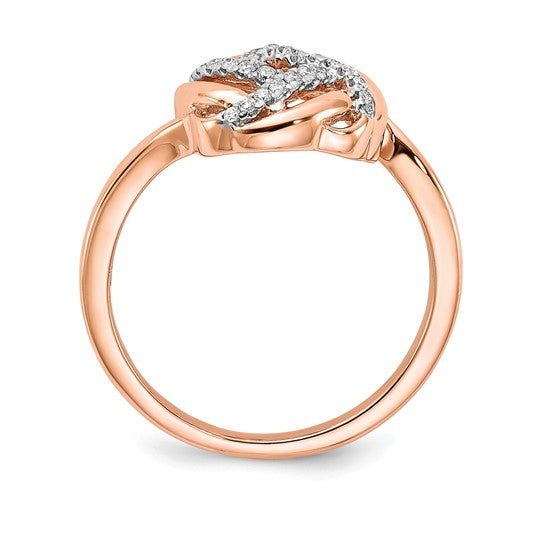 14k Rose Gold Polished Diamond Love Knot Ring STYLE: RM6889-012-RA