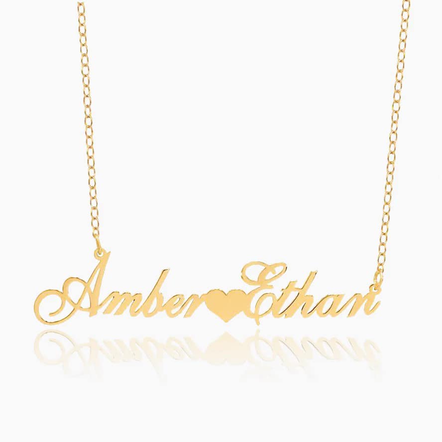 14KT single plate Name Necklaces