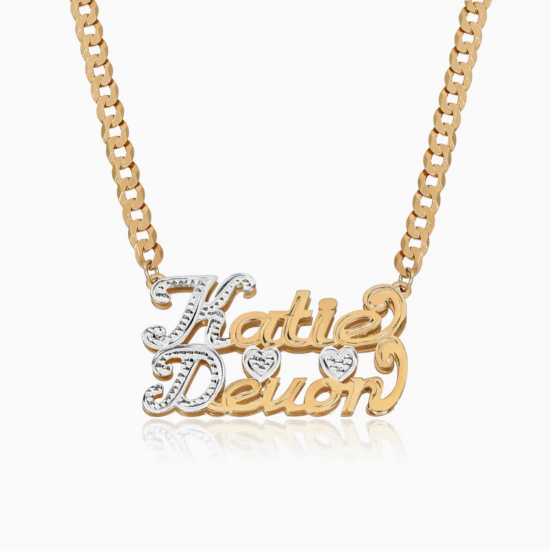 14KT single plate Name Necklaces