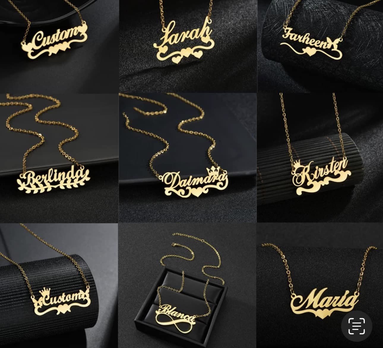 14KT single plate Name Necklaces