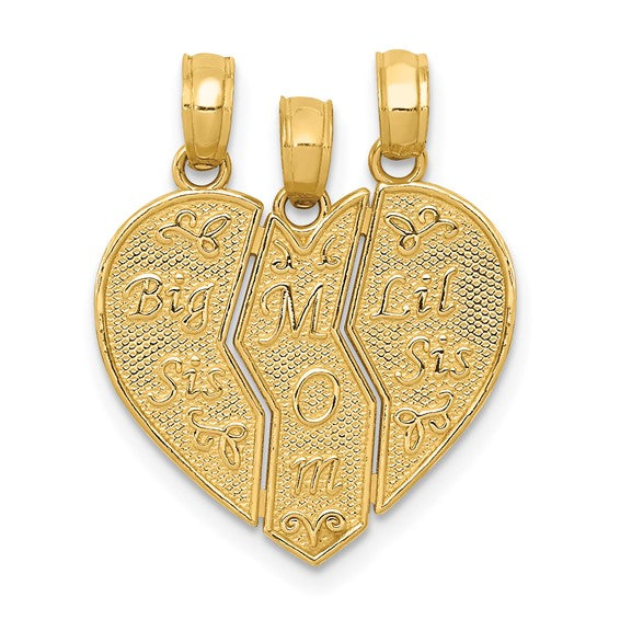 14k Break-apart BIG SIS-MOM-LIL SIS Charm STYLE: M298A