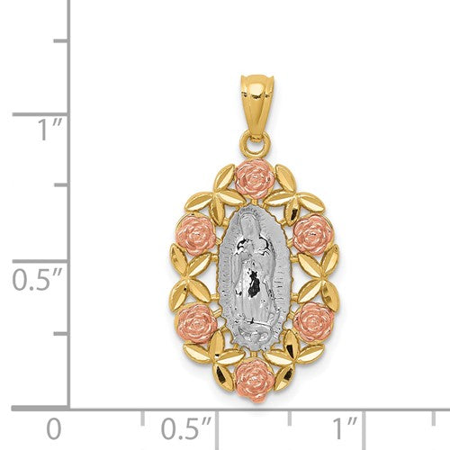 14K Two-Tone with White Rhodium Guadalupe Pendant