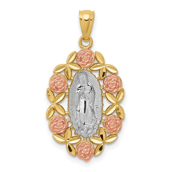 14K Two-Tone with White Rhodium Guadalupe Pendant