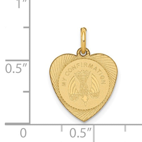 14kt gold heart my confirmation charm