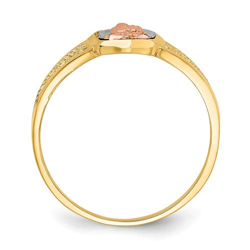 14k Two-tone with White Rhodium Lady of Guadalupe Ring