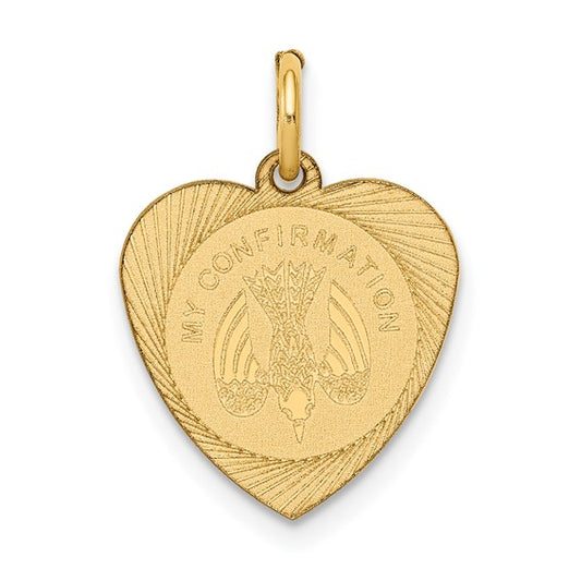 14kt gold heart my confirmation charm