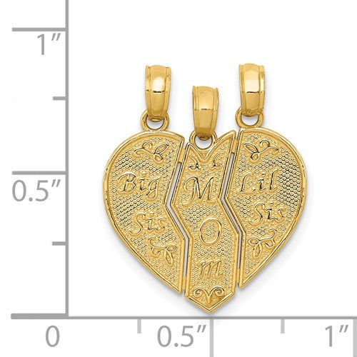 14k Break-apart BIG SIS-MOM-LIL SIS Charm STYLE: M298A