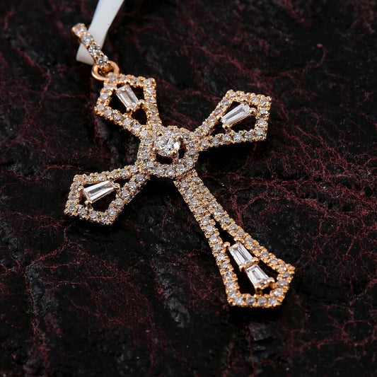 14K Rose Gold Cross Pendant