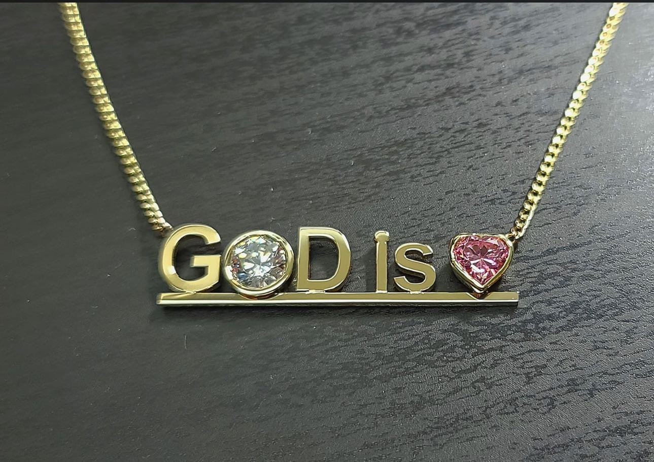 14KT single plate Name Necklaces