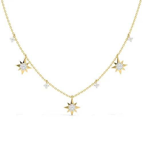 Twinkling Stars Fine Diamond Necklace For Women